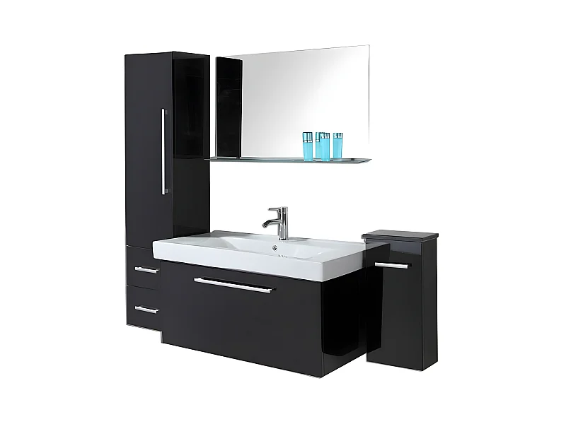 Meuble salle de bain 100 cm lavabo et colonne compris – Lise