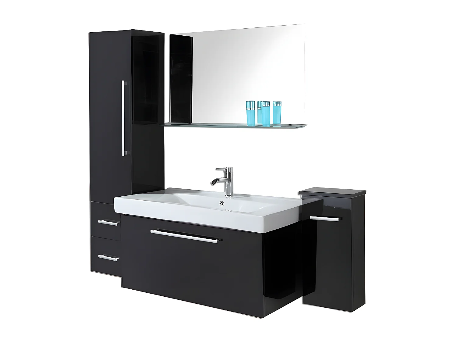 Meuble salle de bain 100 cm lavabo et colonne compris – Lise