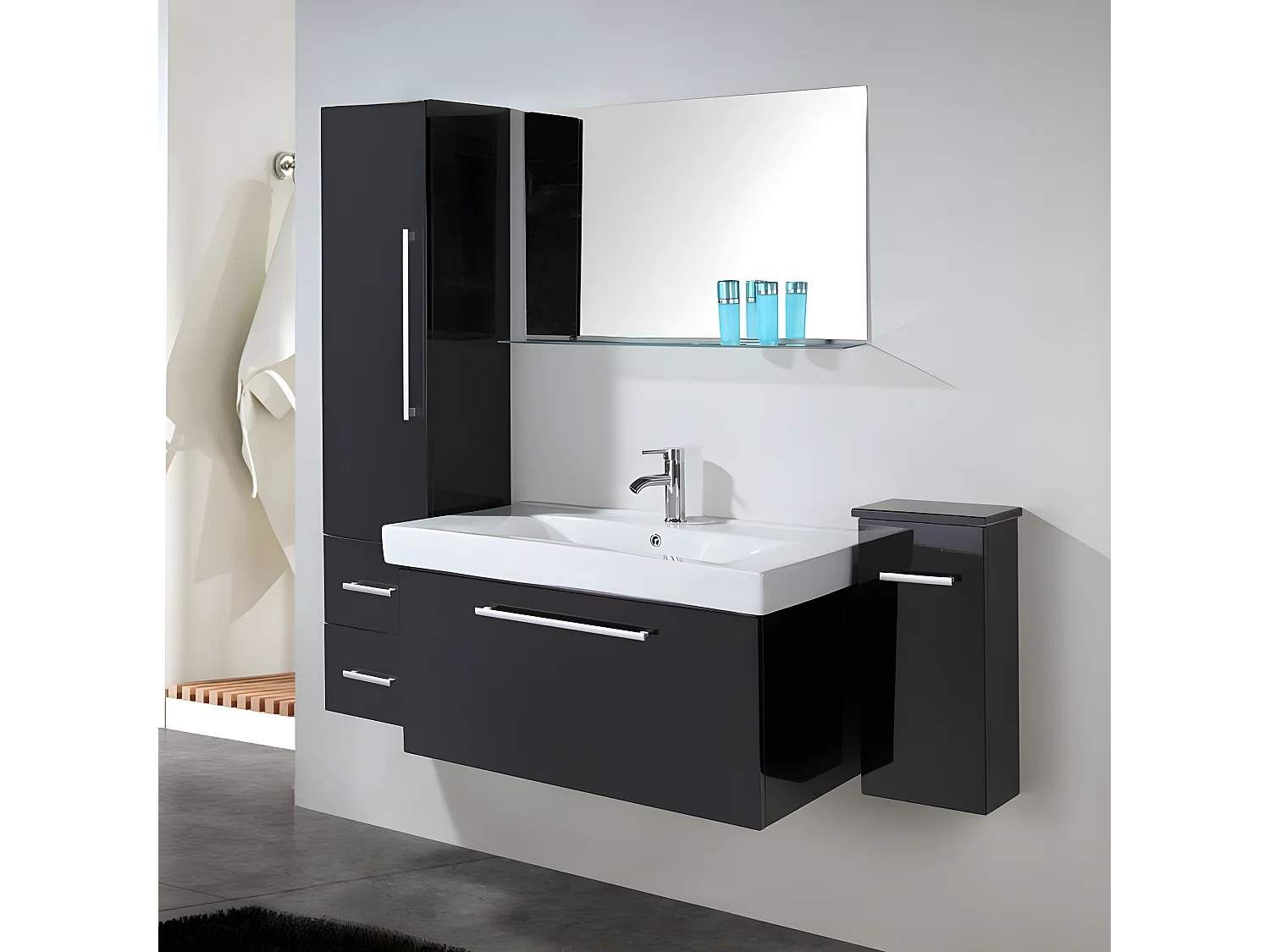 Badkamermeubel 100 cm wastafel en kolom inbegrepen – Lise