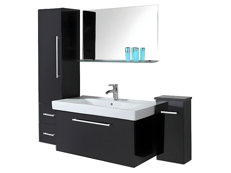 Meuble salle de bain 100 cm lavabo et colonne compris – Lise