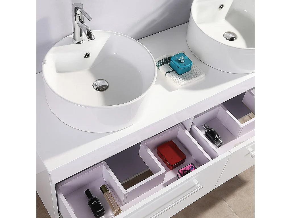 Wit badkamermeubel 150 cm Inclusief wastafel – Cecily