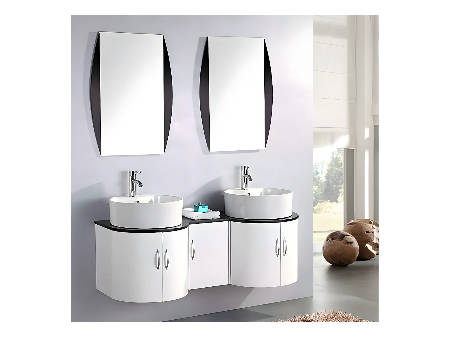 Móveis de banheiro branco 138 cm Lavatório incluído - Eloise