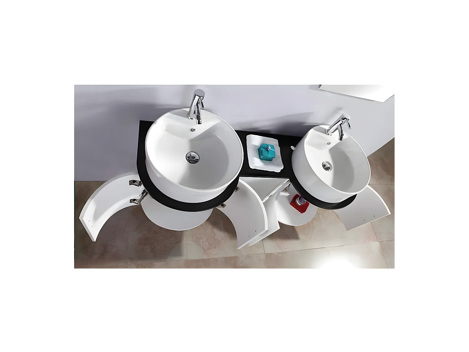 Móveis de banheiro branco 138 cm Lavatório incluído - Eloise