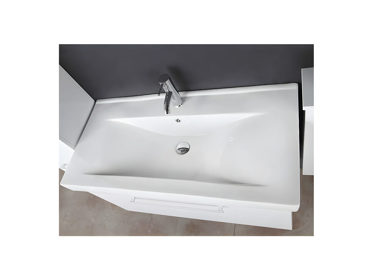 Mobile bagno bianco 100 cm lavabo e colonne inclusi – Maris