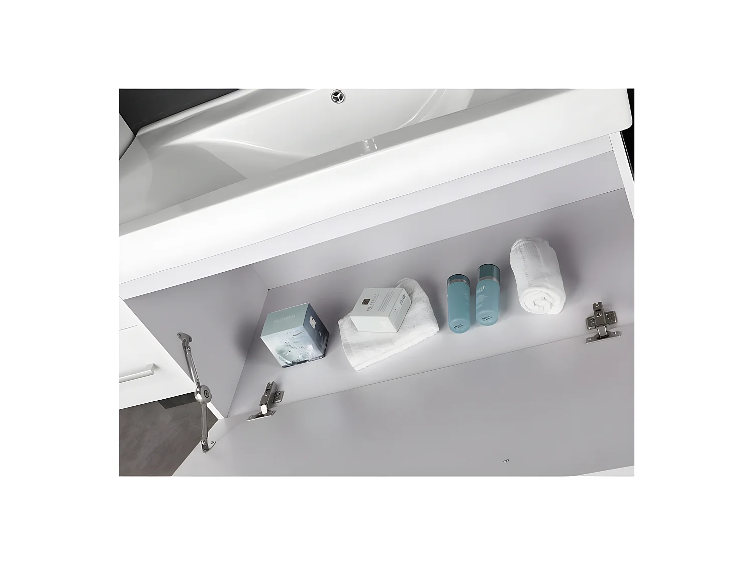 Mobile bagno bianco 100 cm lavabo e colonne inclusi – Maris