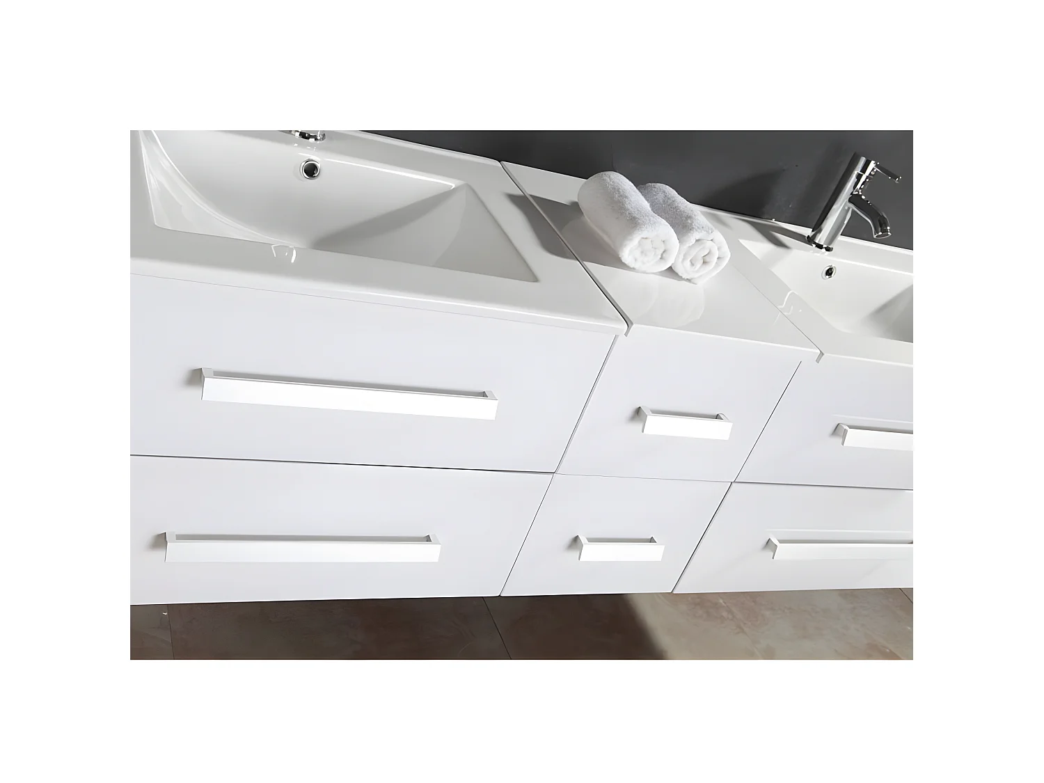 Meuble de Salle de Bain blanc 150 cm Lavabo inclus – Janel