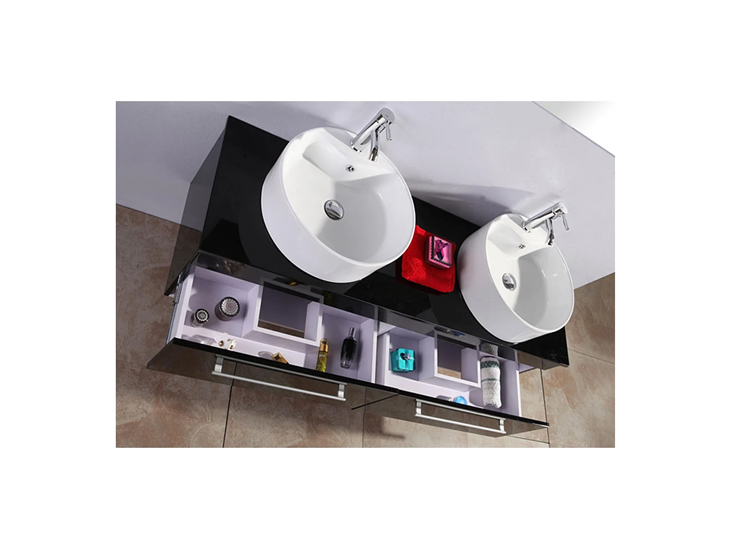 Mobile Bagno Nero 150 cm Lavabo Incluso – Carrie