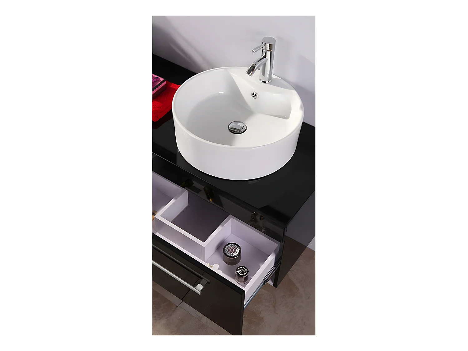 Mobile Bagno Nero 150 cm Lavabo Incluso – Carrie