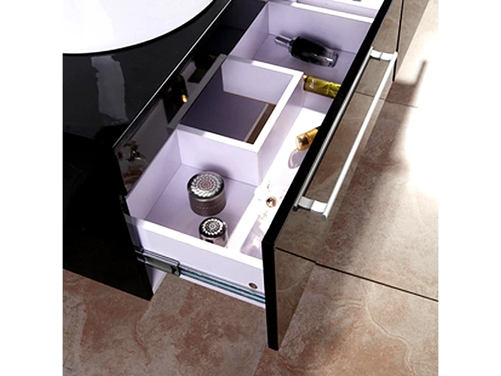 Meuble de Salle de Bain noir 150 cm Lavabo inclus – Carrie