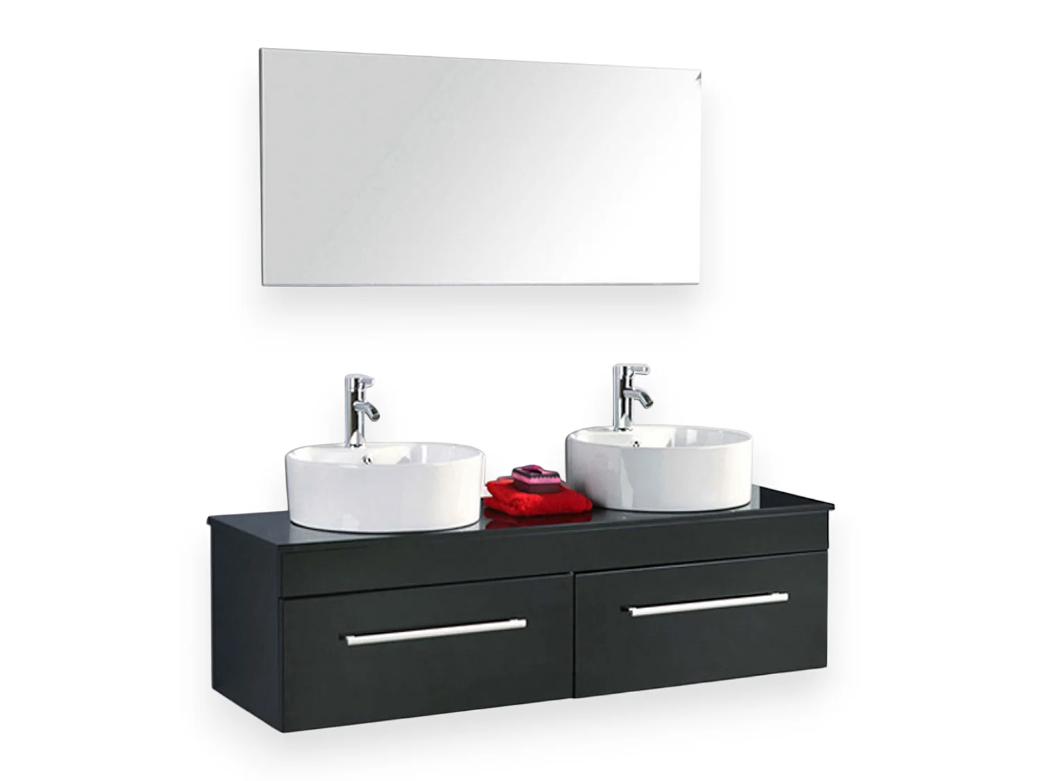 Black Bathroom Vanity Unit 150 cm with Basin Included – Carrie