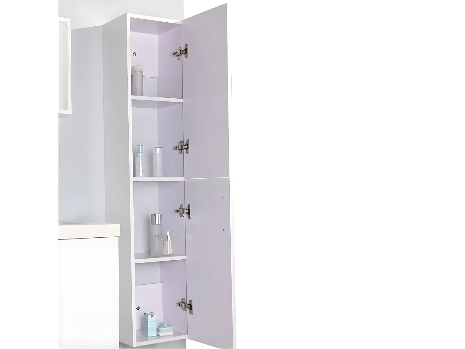 Wit badkamermeubel 120 cm inclusief kolom en wastafel - Emily