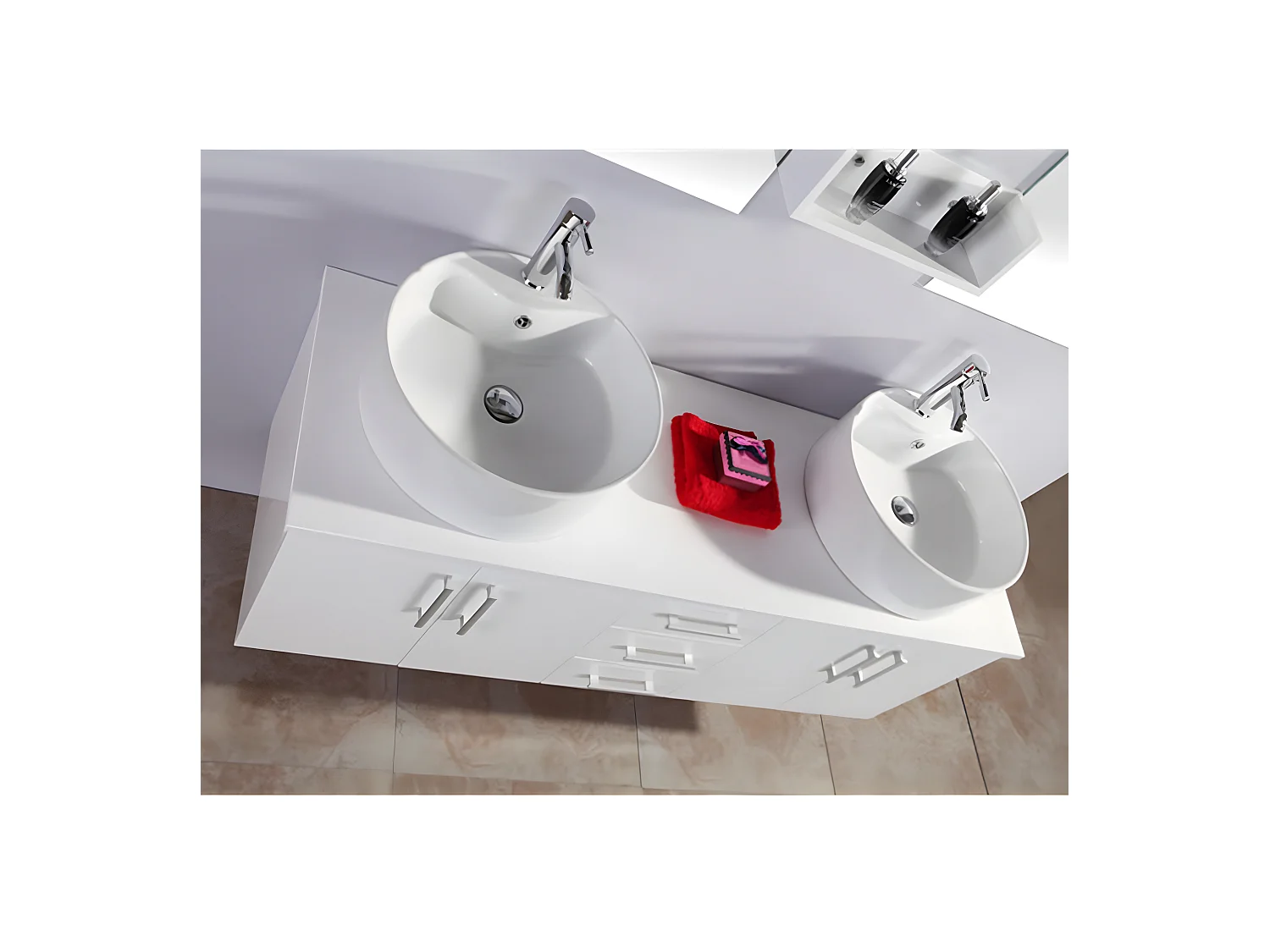 Wit badkamermeubel 150 cm Inclusief wastafel – Hallie