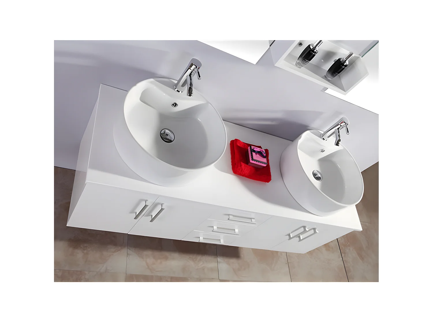 Meuble de Salle de Bain blanc 150 cm Lavabo inclus – Hallie