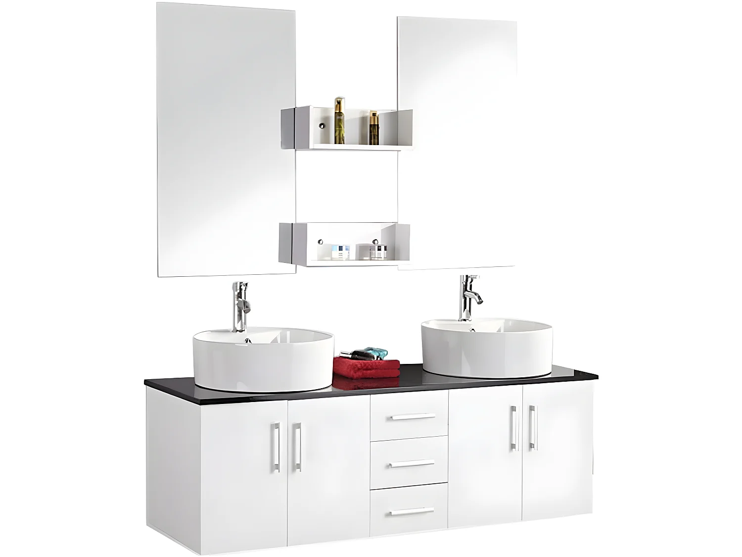 Meuble de Salle de Bain blanc 150 cm Lavabo inclus – Holly