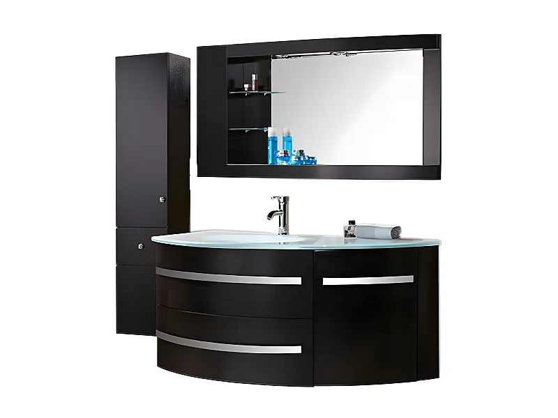 Meuble de Salle de Bain 120 cm Colonne et Lavabo inclus – Alicia