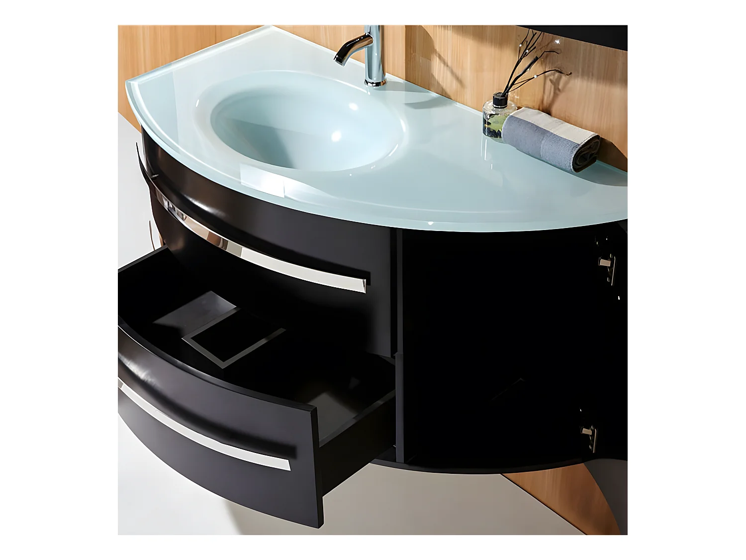 Meuble de Salle de Bain 120 cm Colonne et Lavabo inclus – Alicia