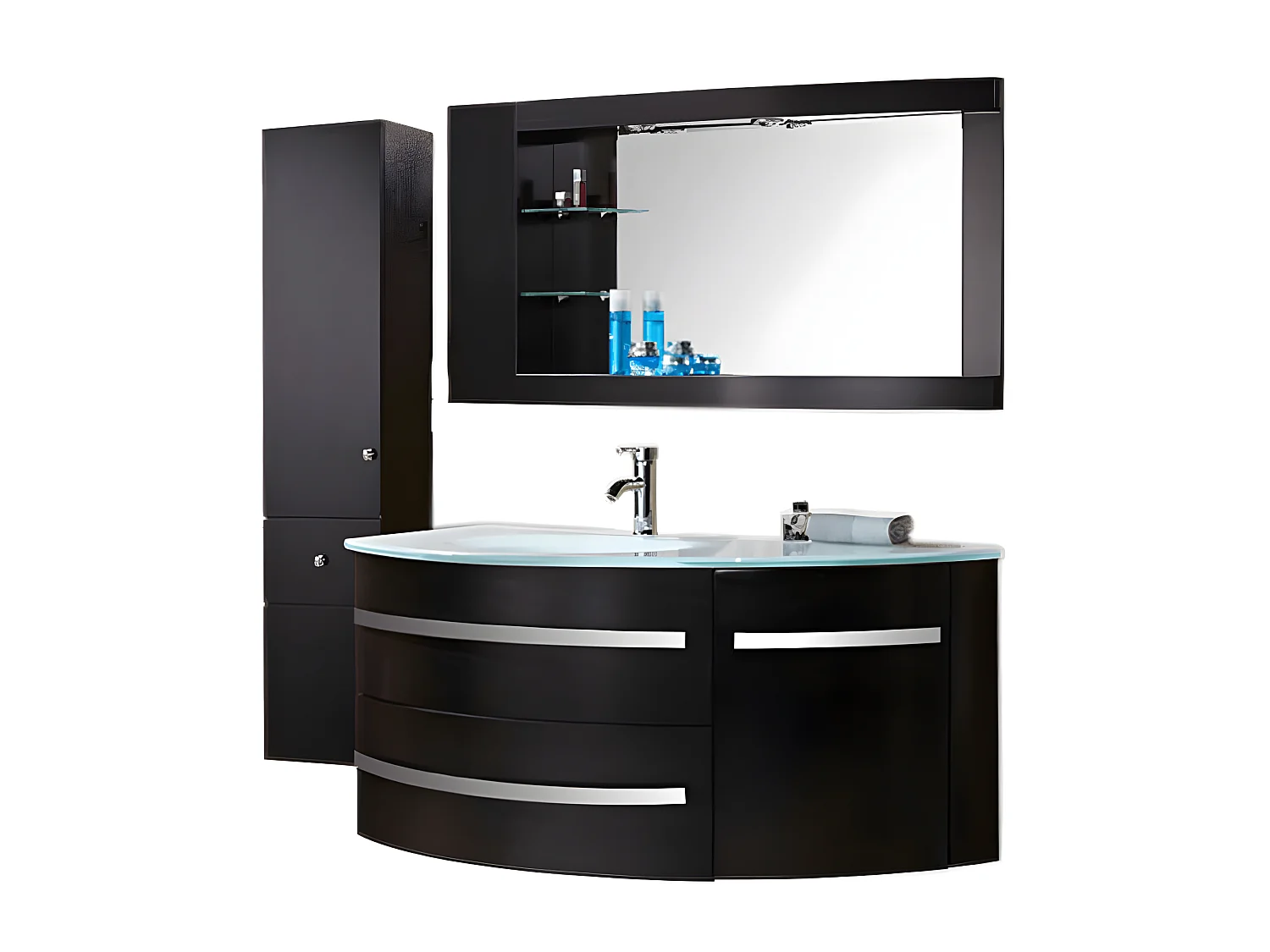 Meuble de Salle de Bain 120 cm Colonne et Lavabo inclus – Alicia