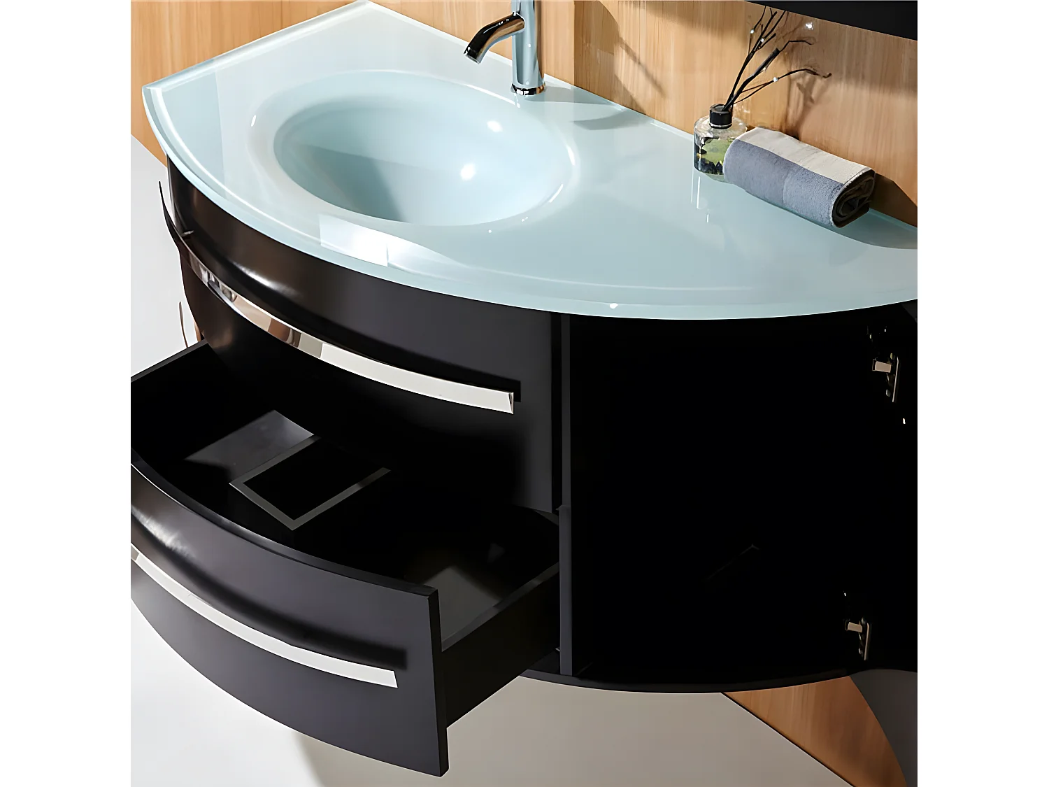 Meuble de Salle de Bain 120 cm Colonne et Lavabo inclus – Alicia
