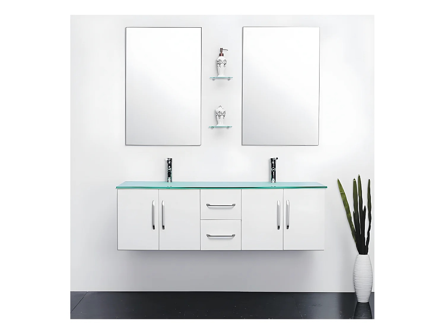Mobile Bagno Bianco 151 cm Lavabo Incluso – Gracie