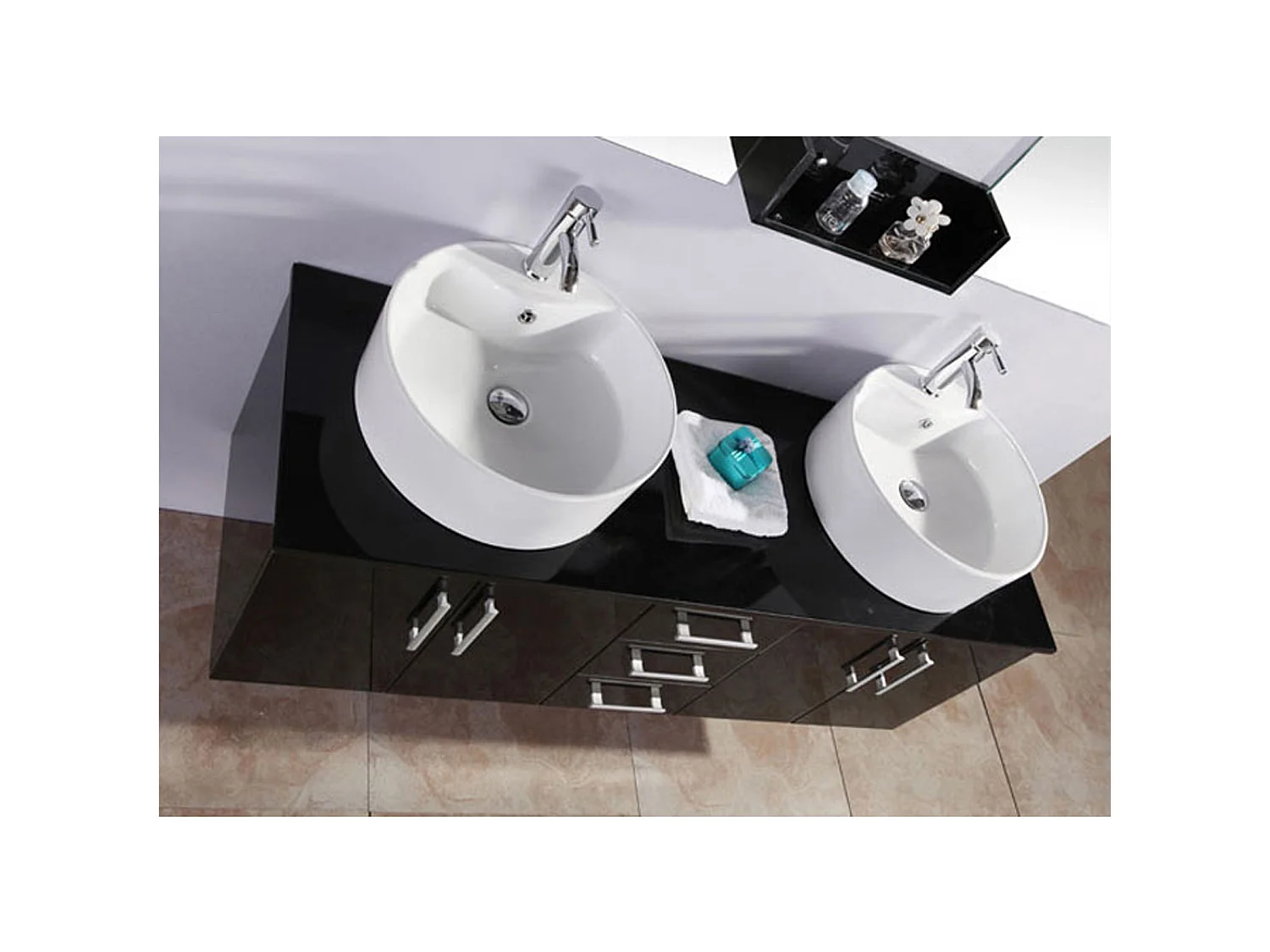 Móvel de banheiro preto 150 cm com com Lavatório - Betty