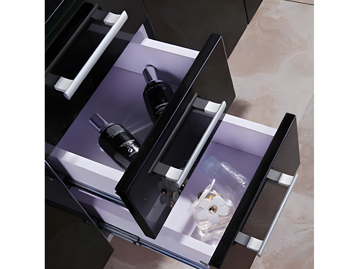 Móvel de banheiro preto 150 cm com com Lavatório - Betty