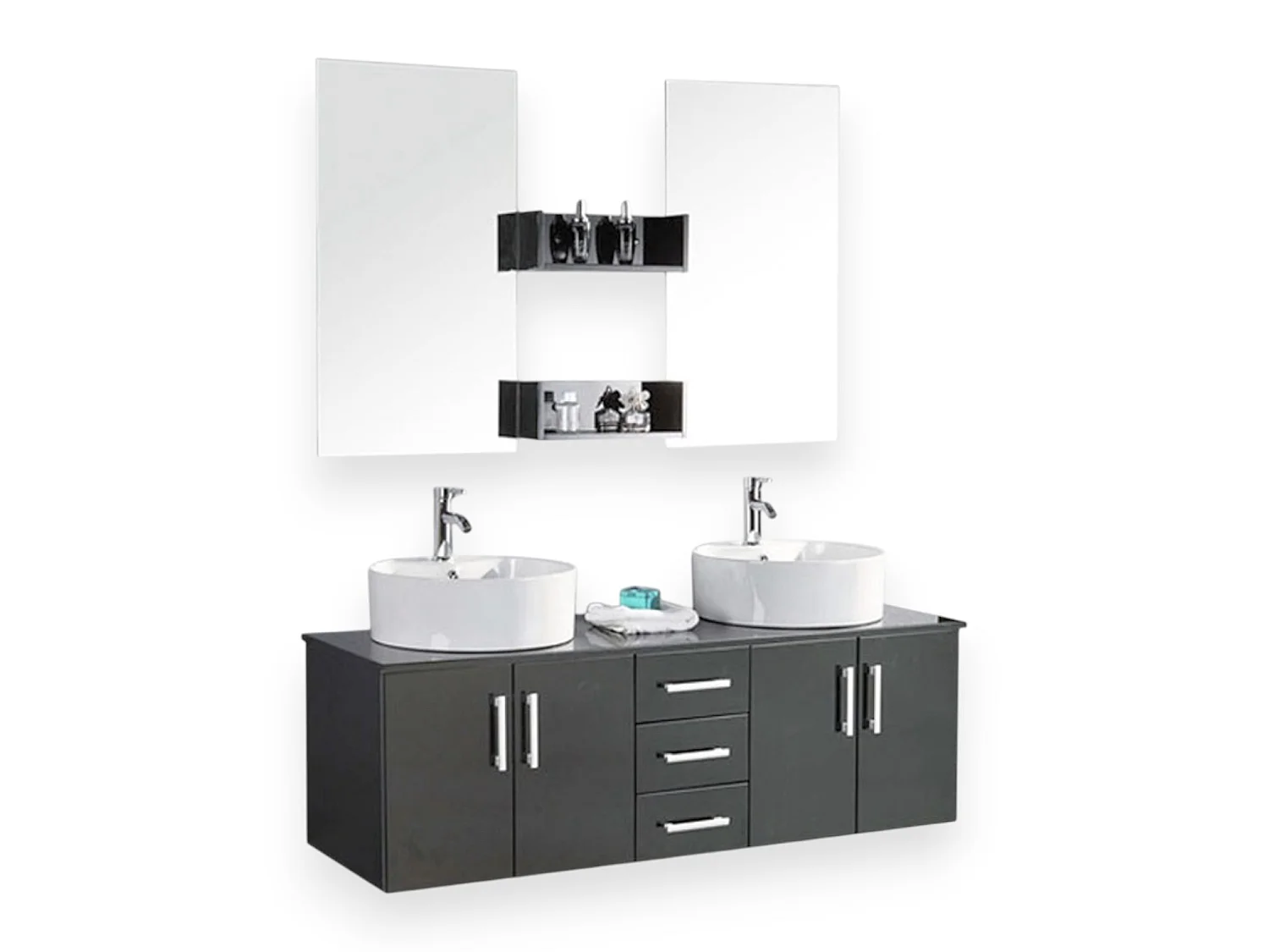 Black Bathroom Vanity Unit 150 cm with Basin Included – Betty