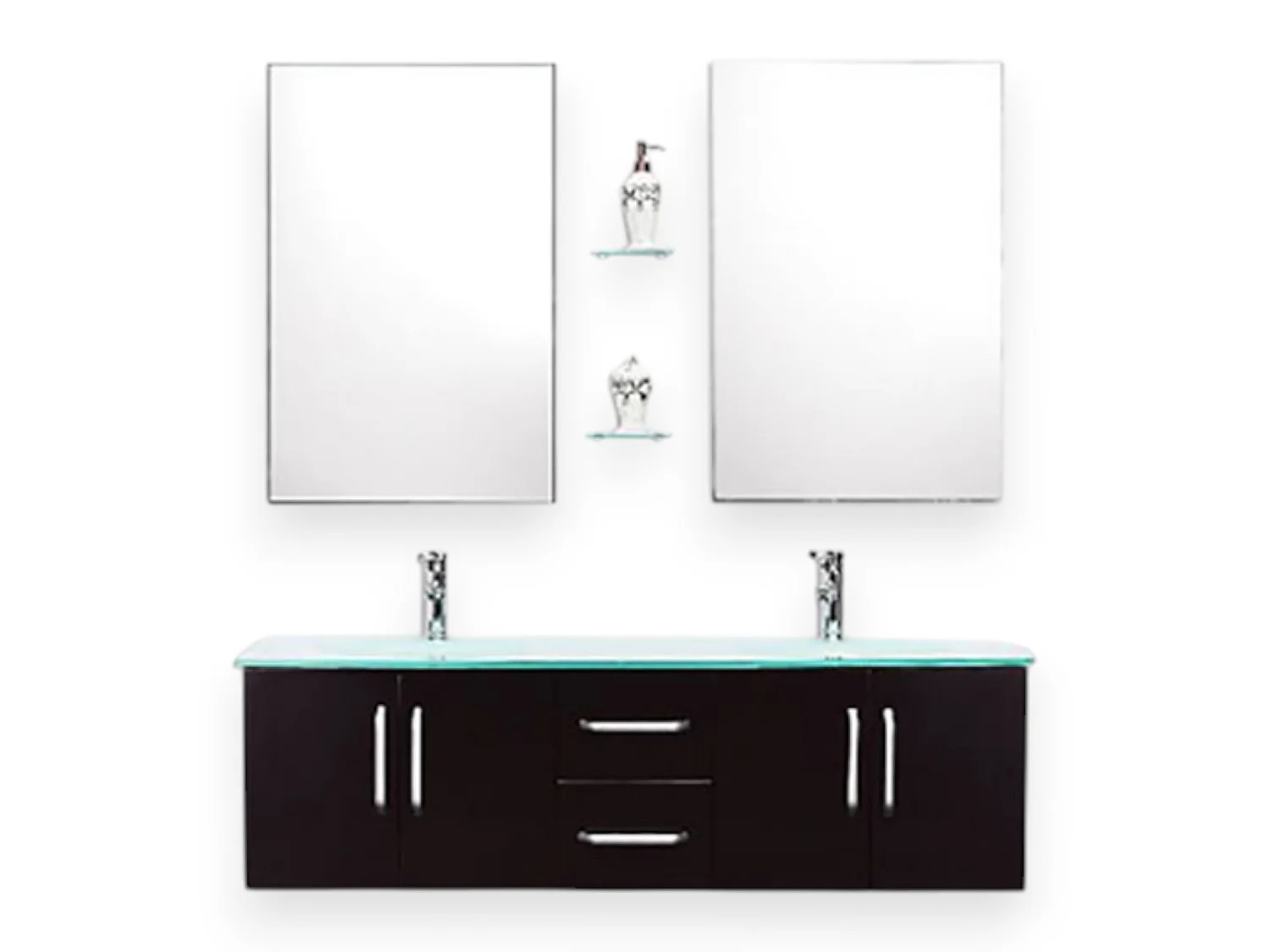 Black Bathroom Vanity Unit 151 cm with Basin Included – Ginger
