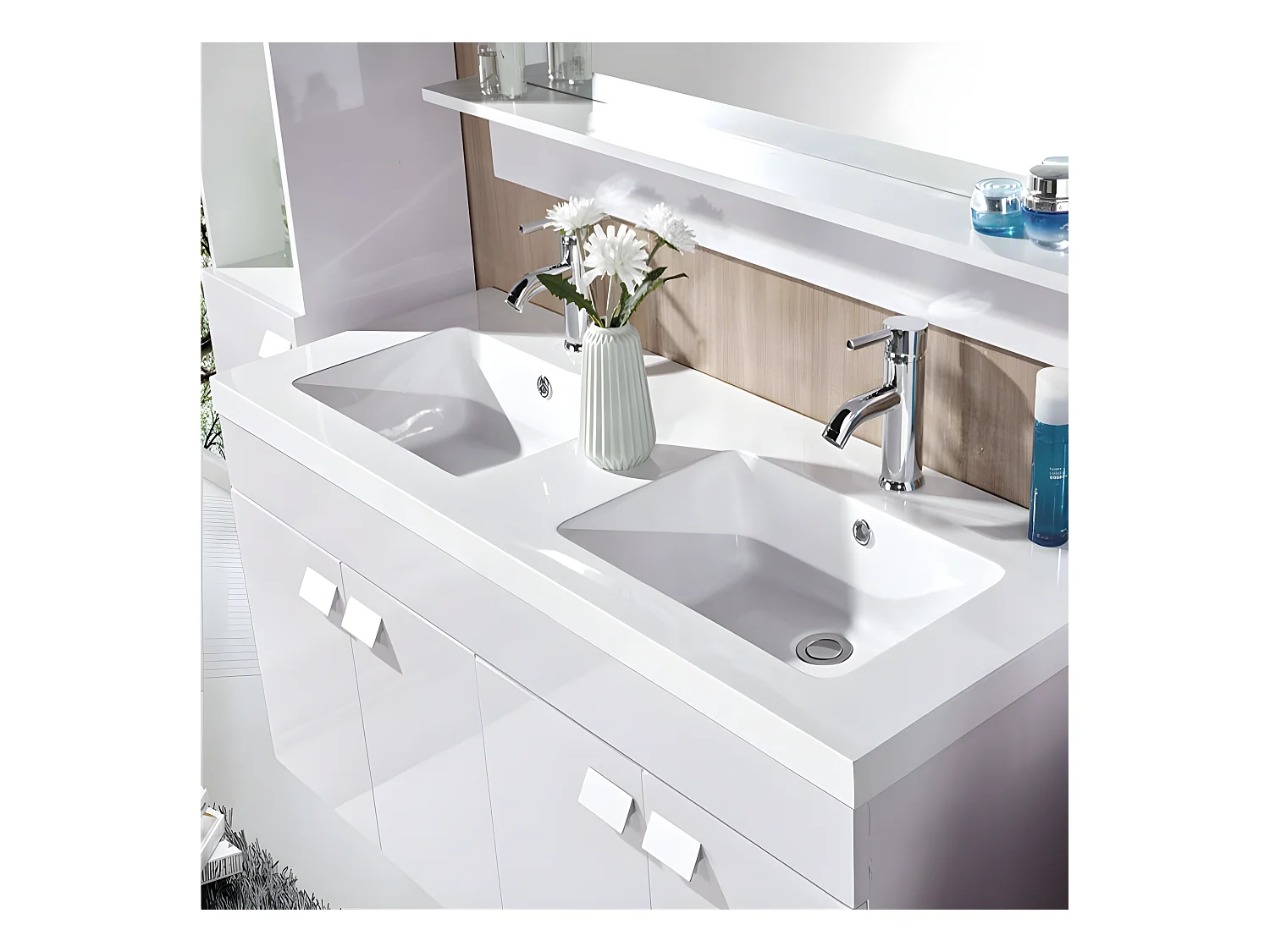 Meuble de Salle de Bain 120 cm Colonnes et Lavabos inclus – Bernice