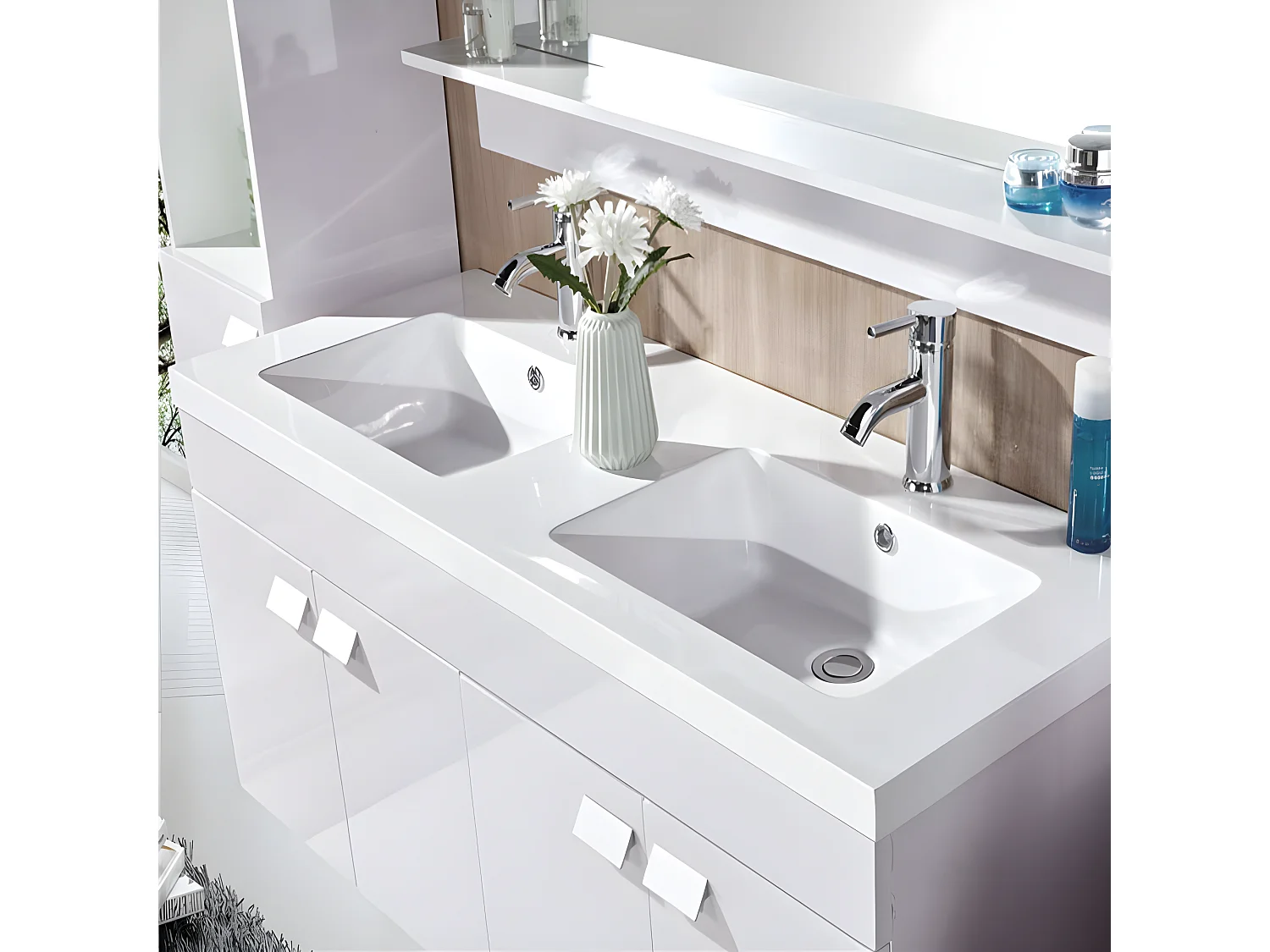 Meuble de Salle de Bain 120 cm Colonnes et Lavabos inclus – Bernice