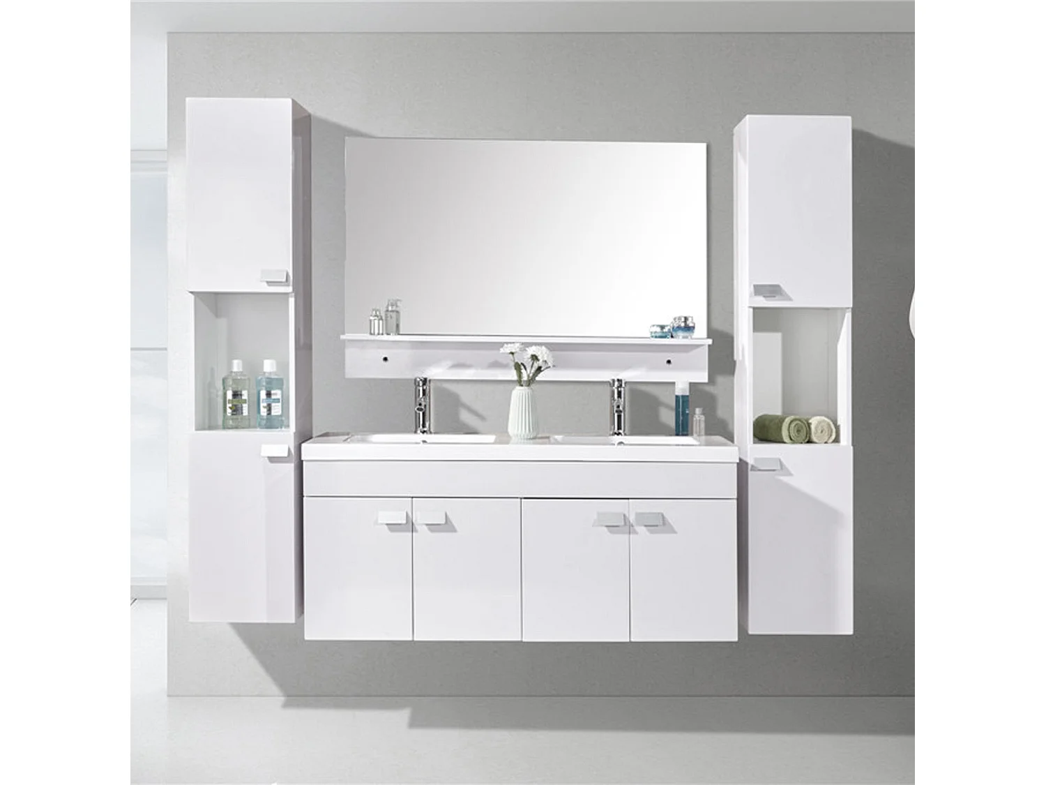 Meuble de Salle de Bain 120 cm Colonnes et Lavabos inclus – Bernice
