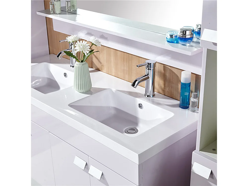 Meuble de Salle de Bain 120 cm Colonnes et Lavabos inclus – Bernice