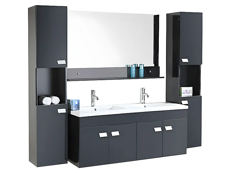Meuble de Salle de Bain 120 cm Colonnes et Lavabos inclus – Belle