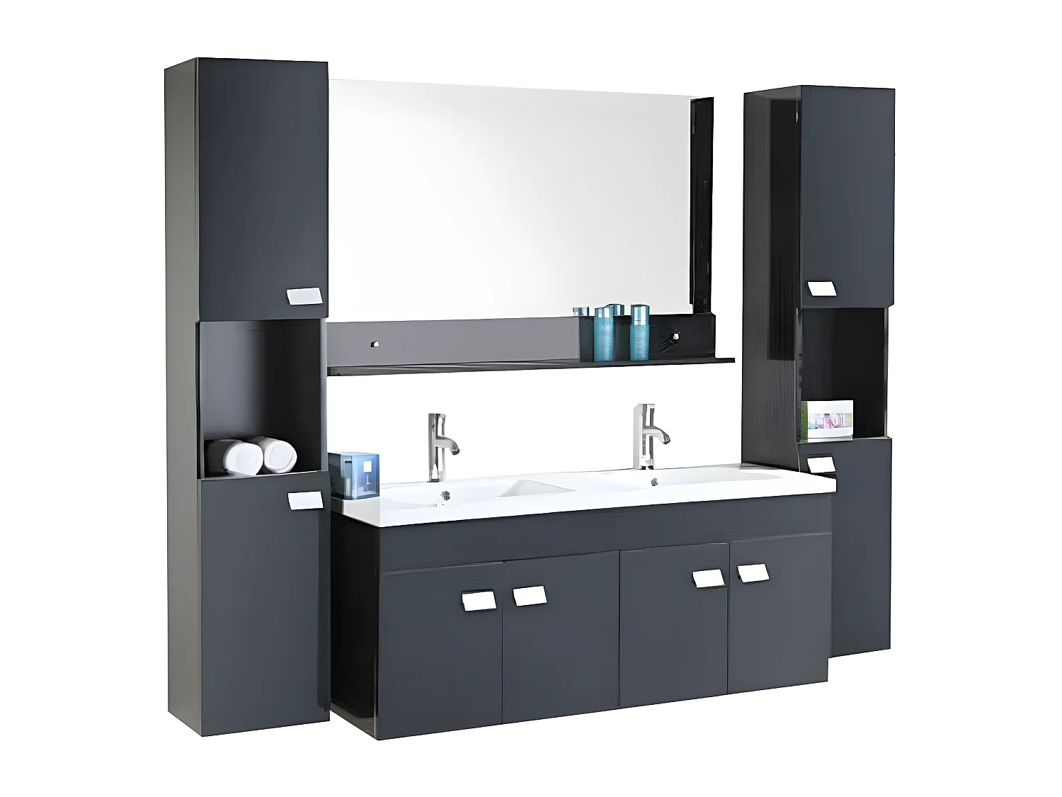 Meuble de Salle de Bain 120 cm Colonnes et Lavabos inclus – Belle