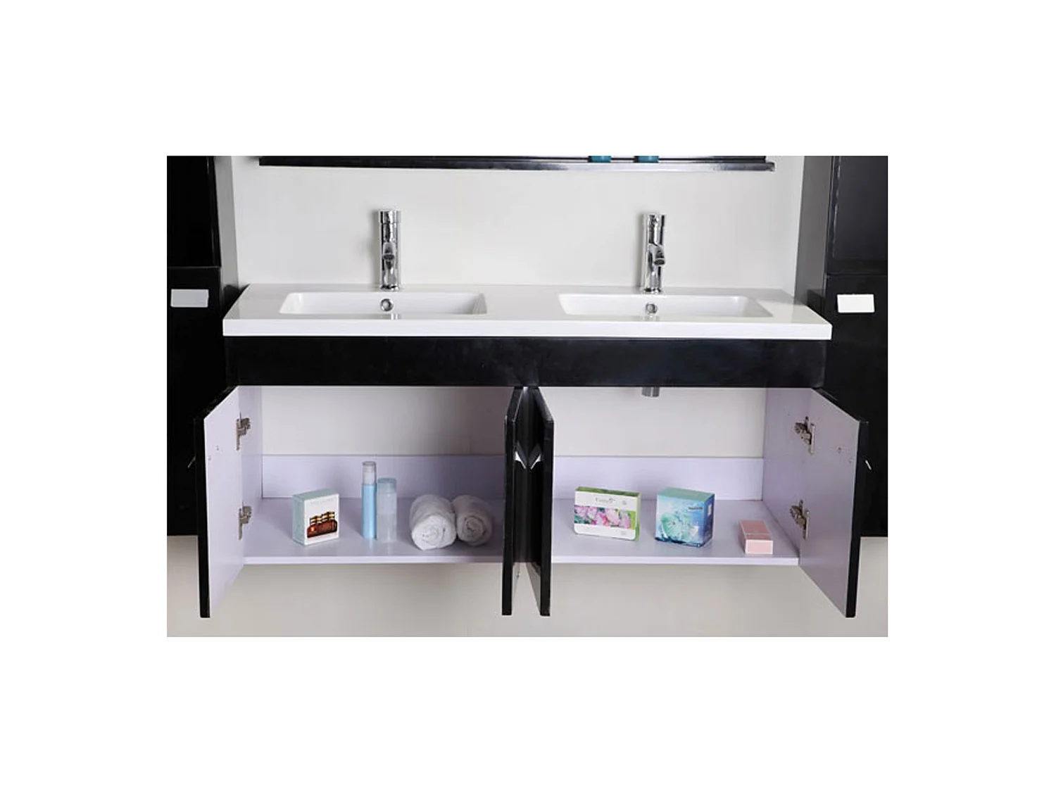 Meuble de Salle de Bain 120 cm Colonnes et Lavabos inclus – Belle