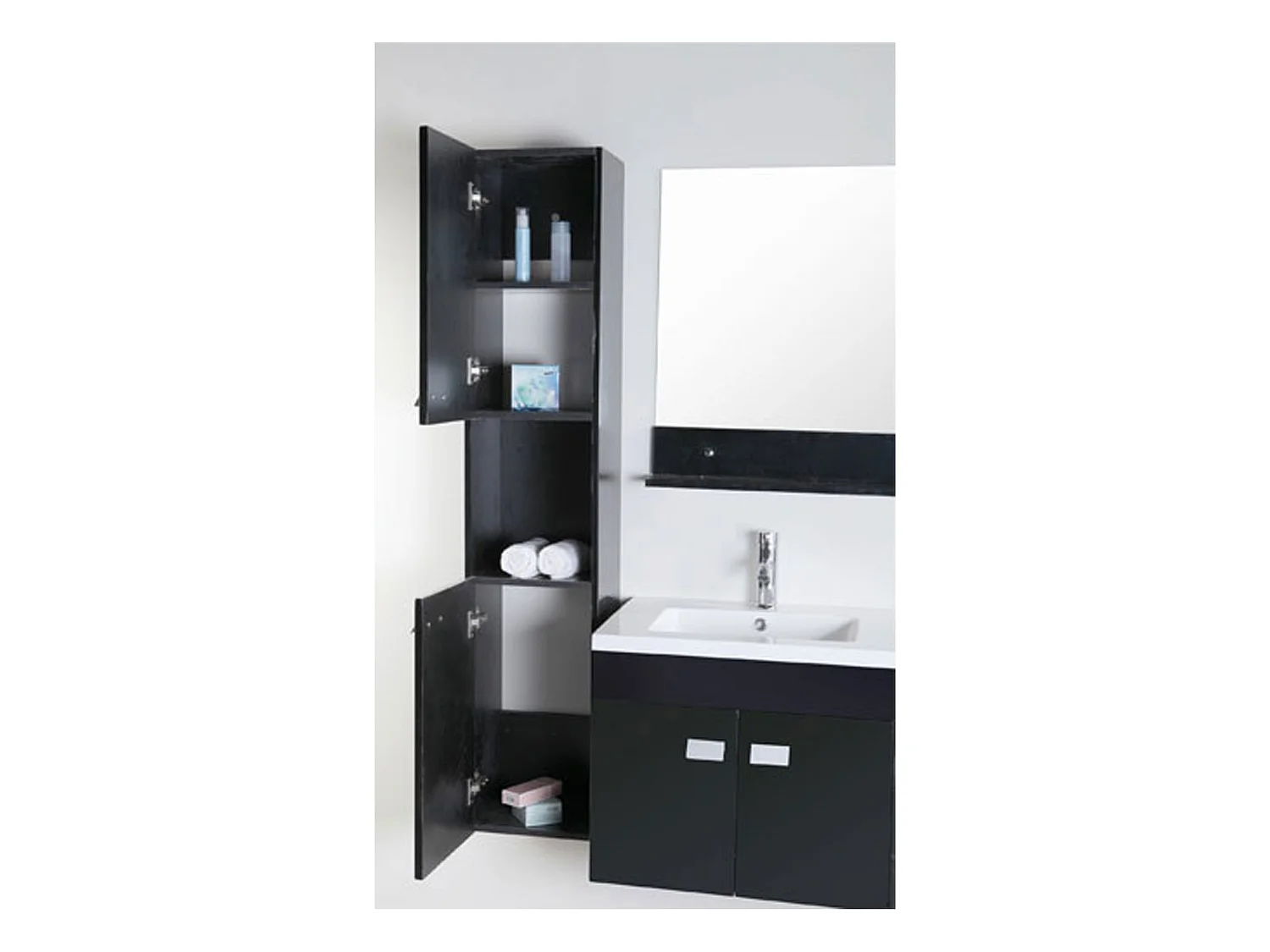 Meuble de Salle de Bain 120 cm Colonnes et Lavabos inclus – Belle