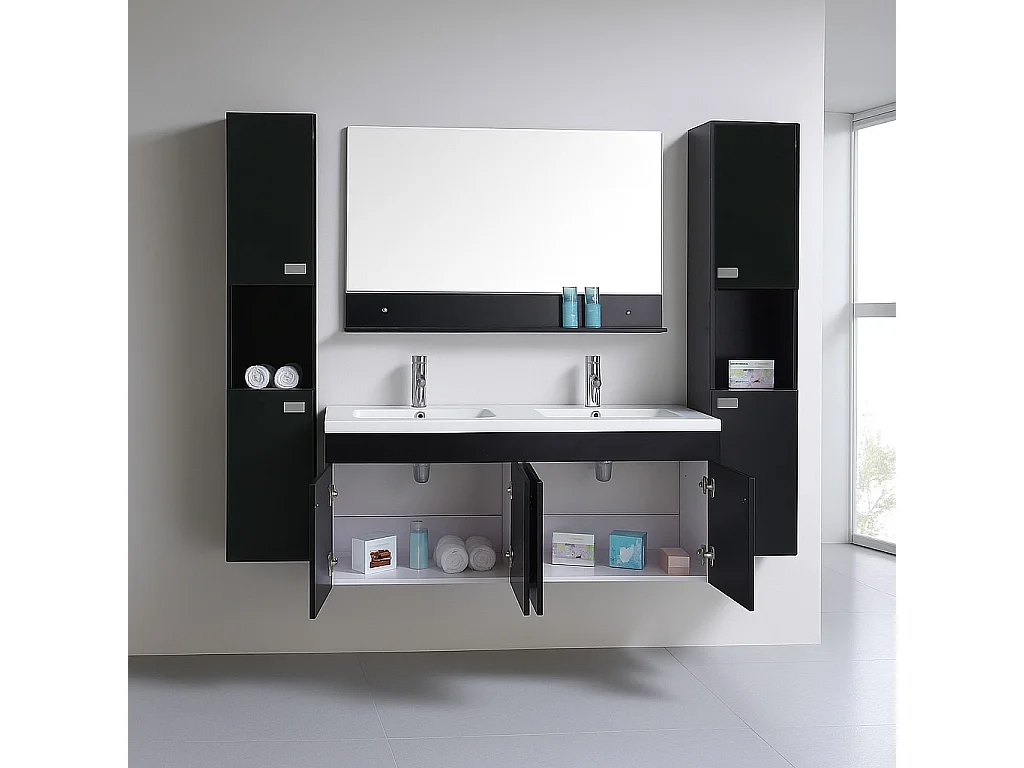 Badkamerkast 120 cm Inclusief zuilen en wastafels – Belle