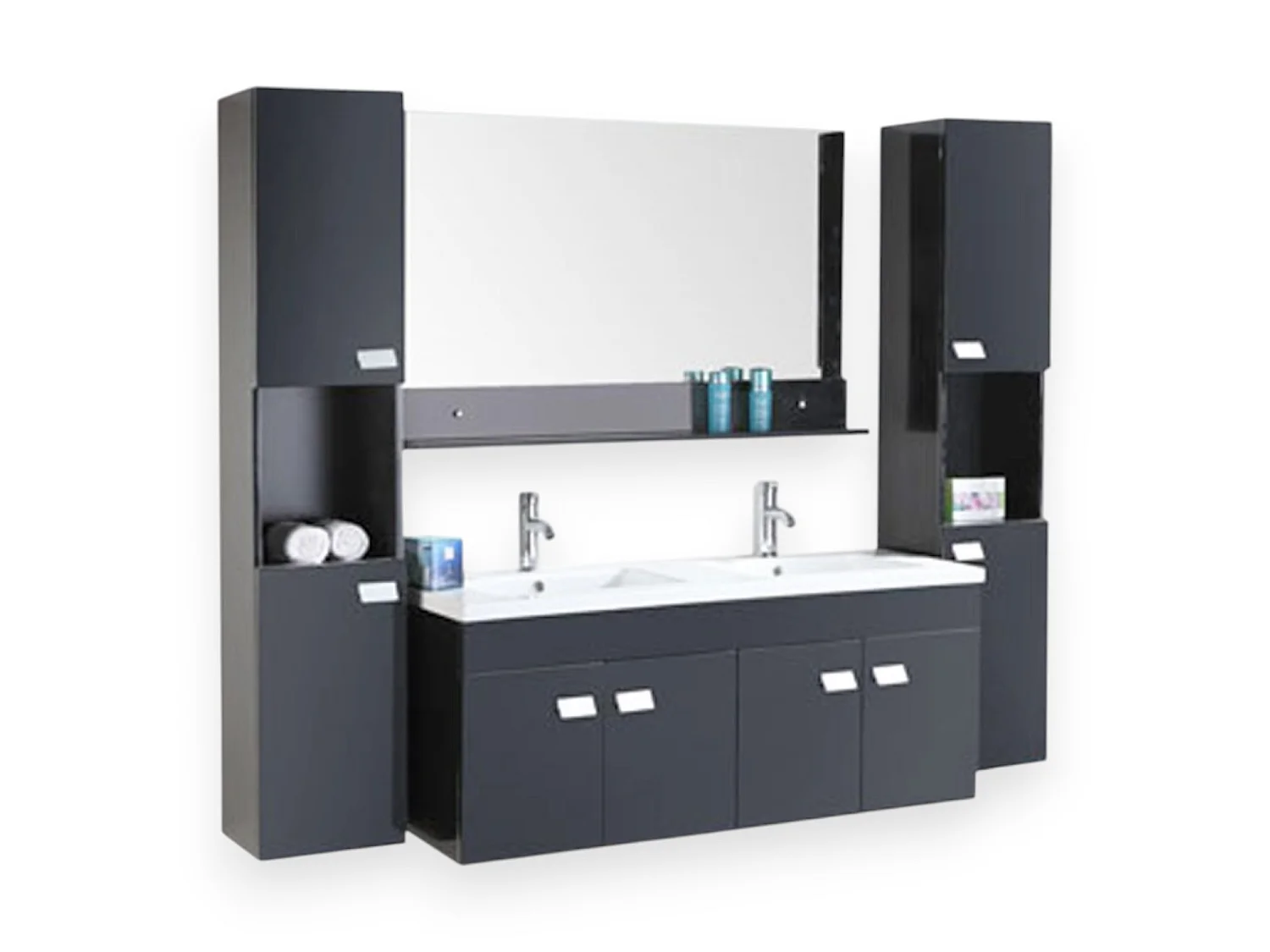 Badkamerkast 120 cm Inclusief zuilen en wastafels – Belle