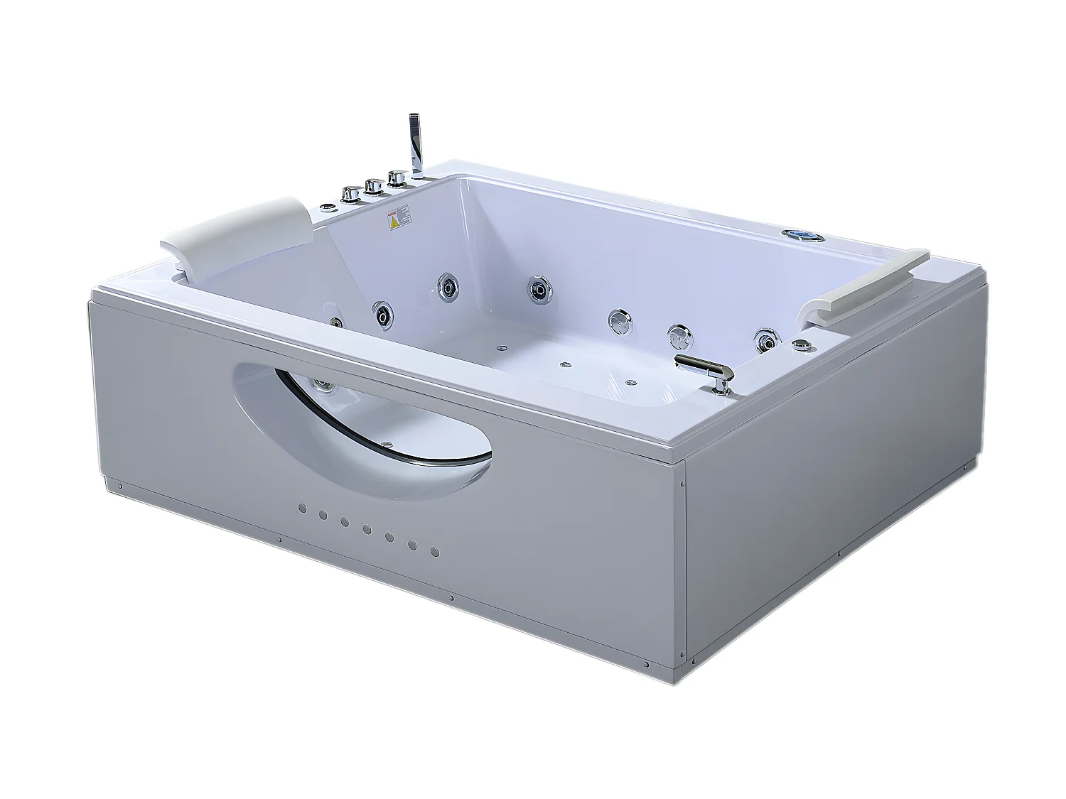 Whirlpoolbadewanne 178 x 147 cm weiß Doppelpumpe 33 Düsen - Petal