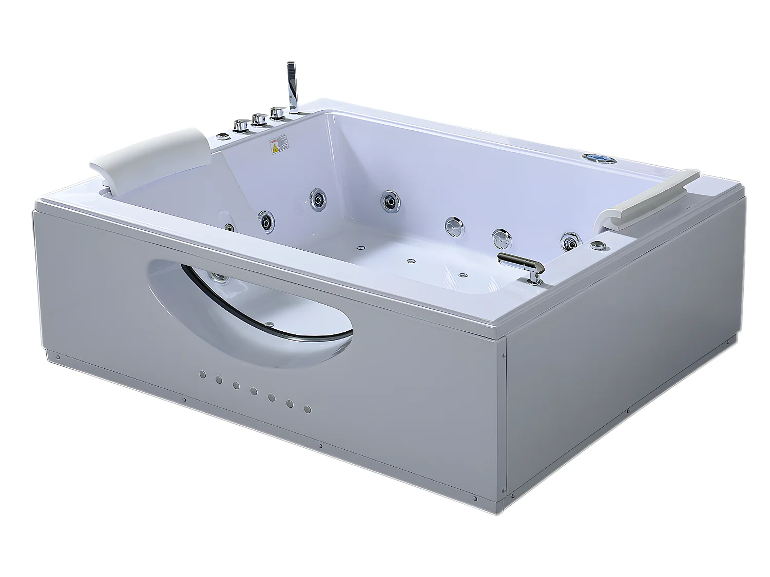 Baignoire hydromassage blanc double pompe 178 X 147 cm 33 jets – Petal