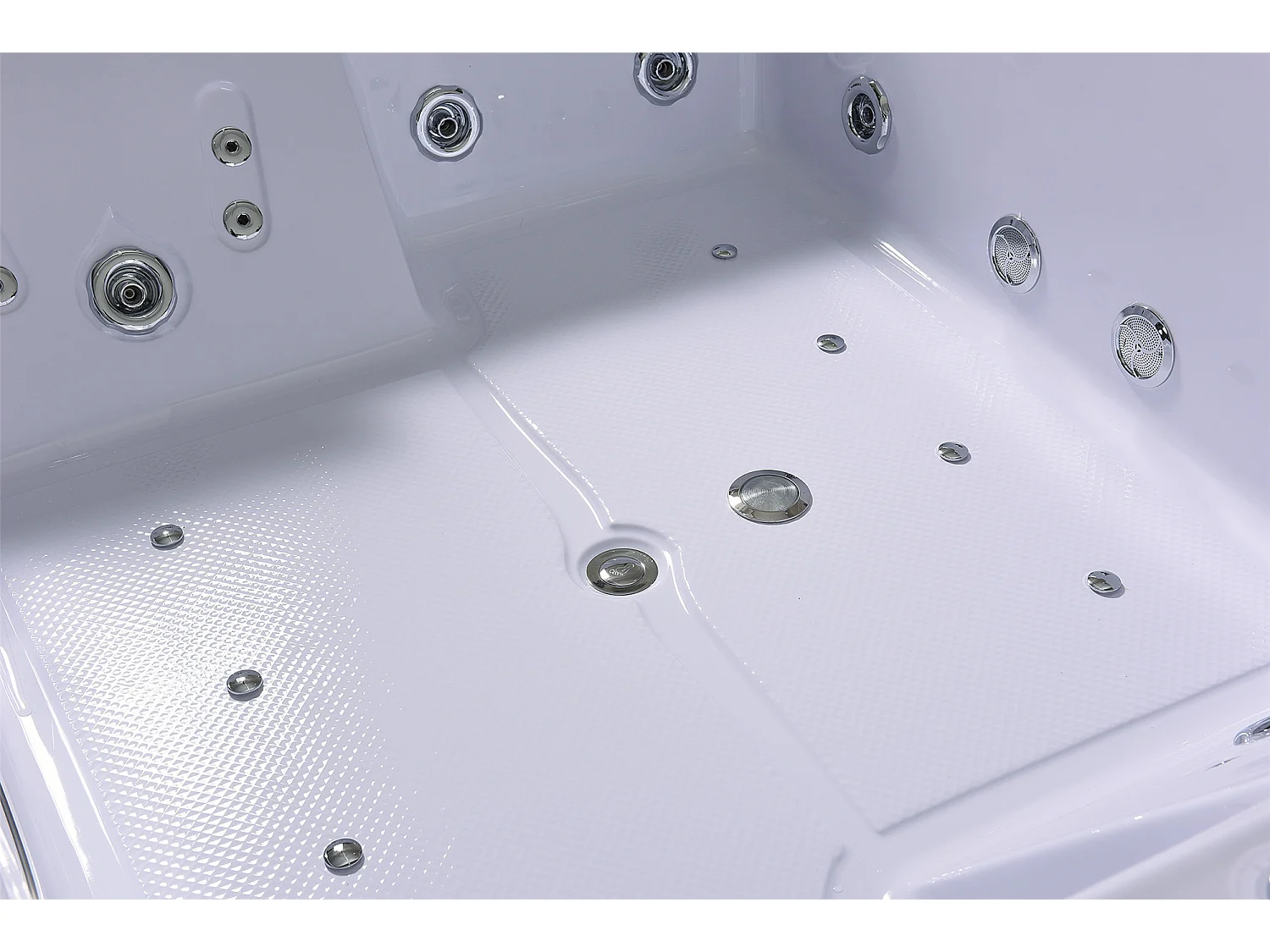 Baignoire hydromassage blanc double pompe 178 X 147 cm 33 jets – Petal