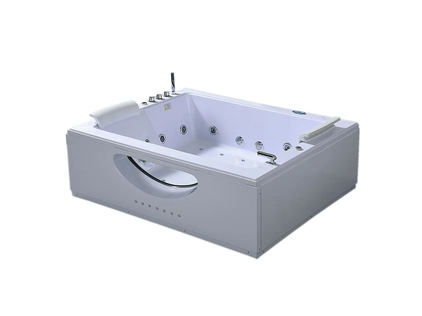 Baignoire hydromassage blanc double pompe 178 X 147 cm 33 jets – Petal