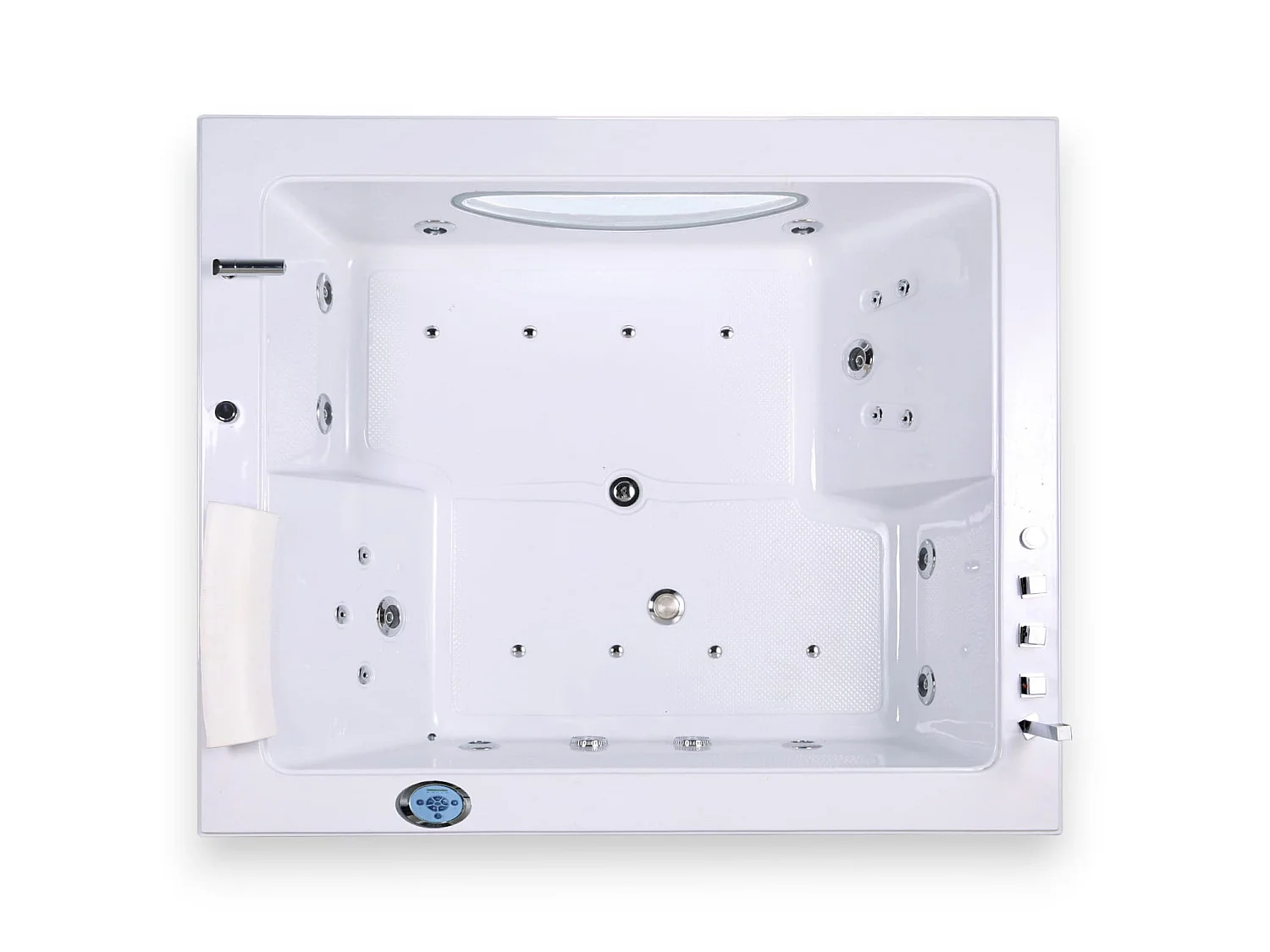 Baignoire hydromassage blanc double pompe 178 X 147 cm 33 jets – Petal
