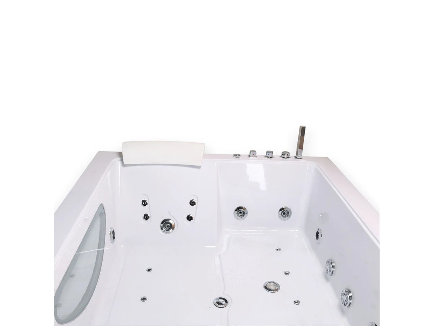 Baignoire hydromassage blanc double pompe 178 X 147 cm 33 jets – Petal