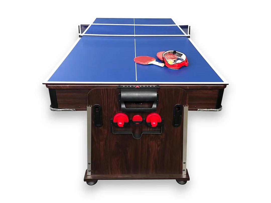 Mesa de Billar 7 pies Multijuego Verde Air Hockey + Ping Pong - Stark