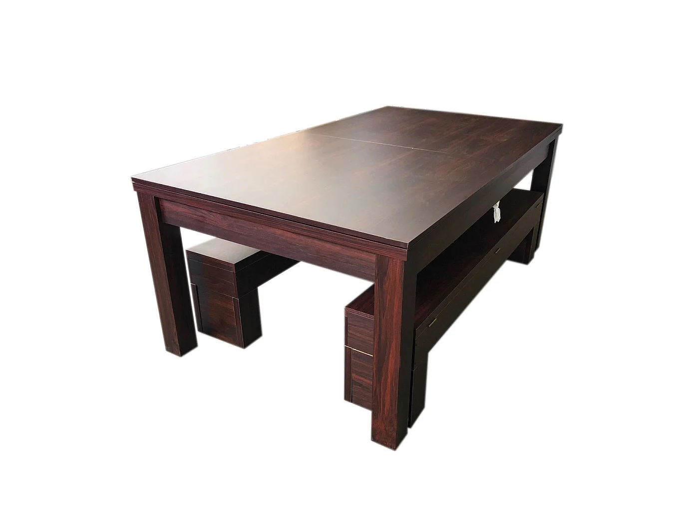 Table de billard convertible 7 pieds avec bancs de rangement – Zefiro