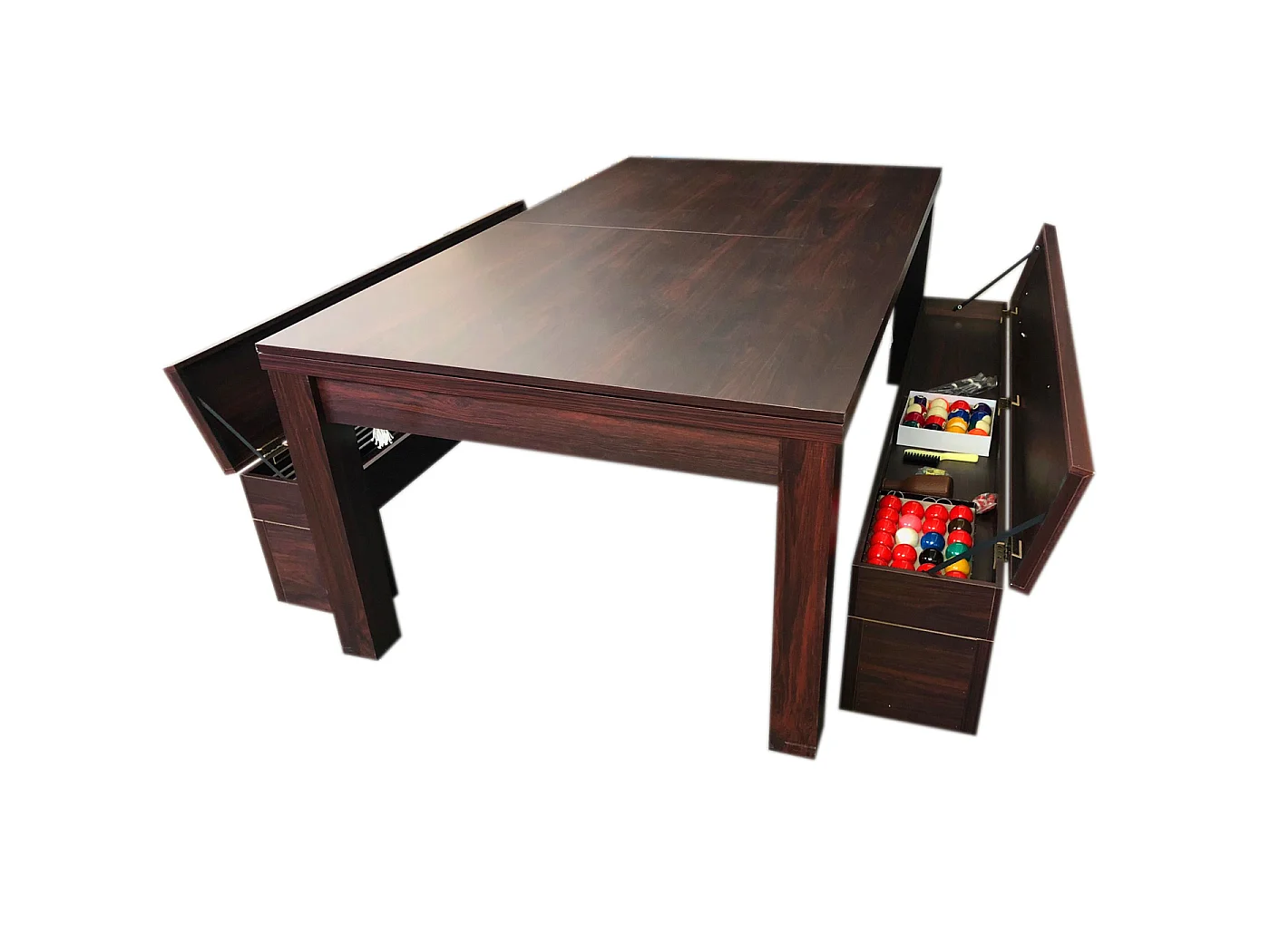 Table de billard convertible 7 pieds avec bancs de rangement – Zefiro
