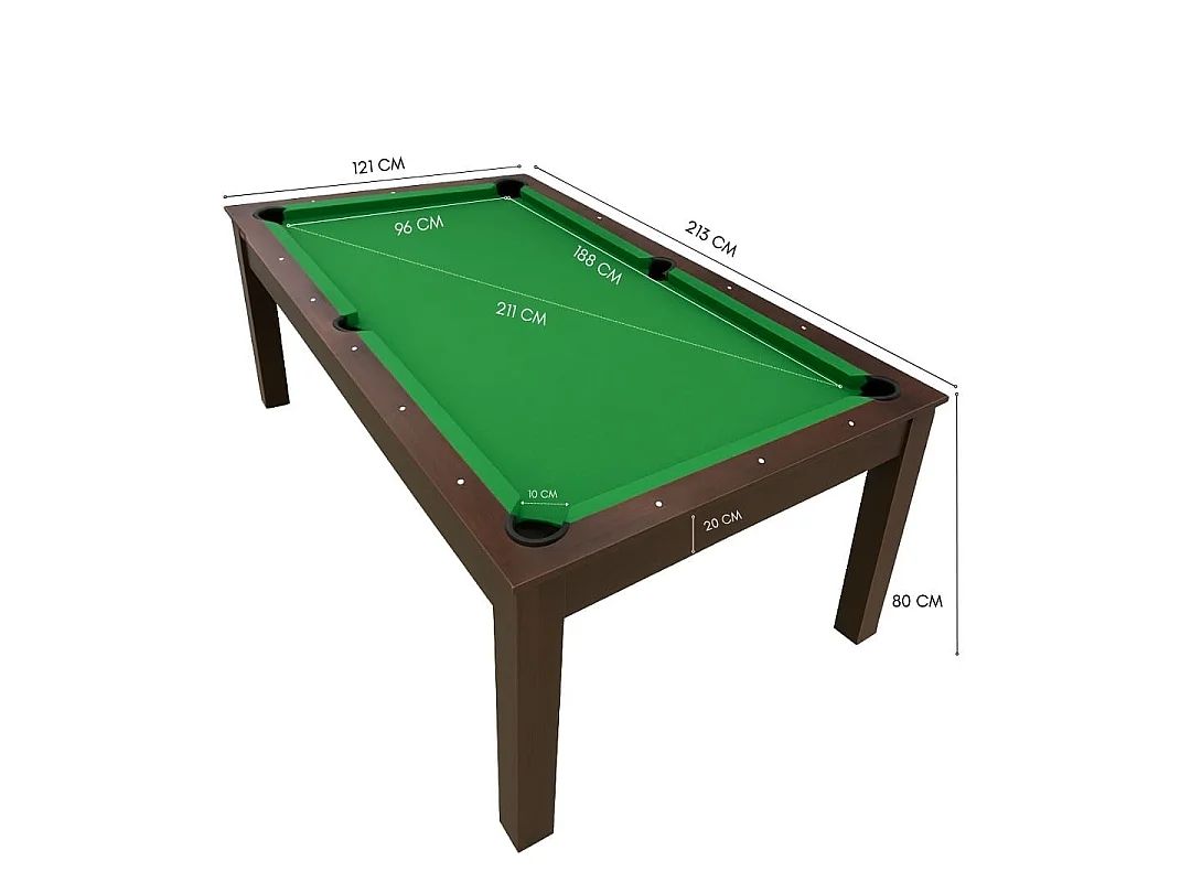 Table de billard convertible 7 pieds avec bancs de rangement – Zefiro