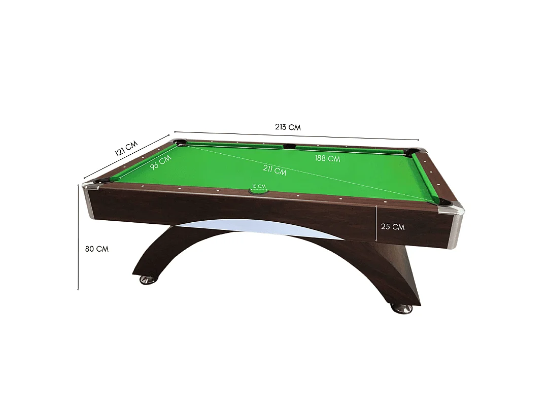 Table de billard moderne 7 pieds vert avec accessoires complets – Cronos