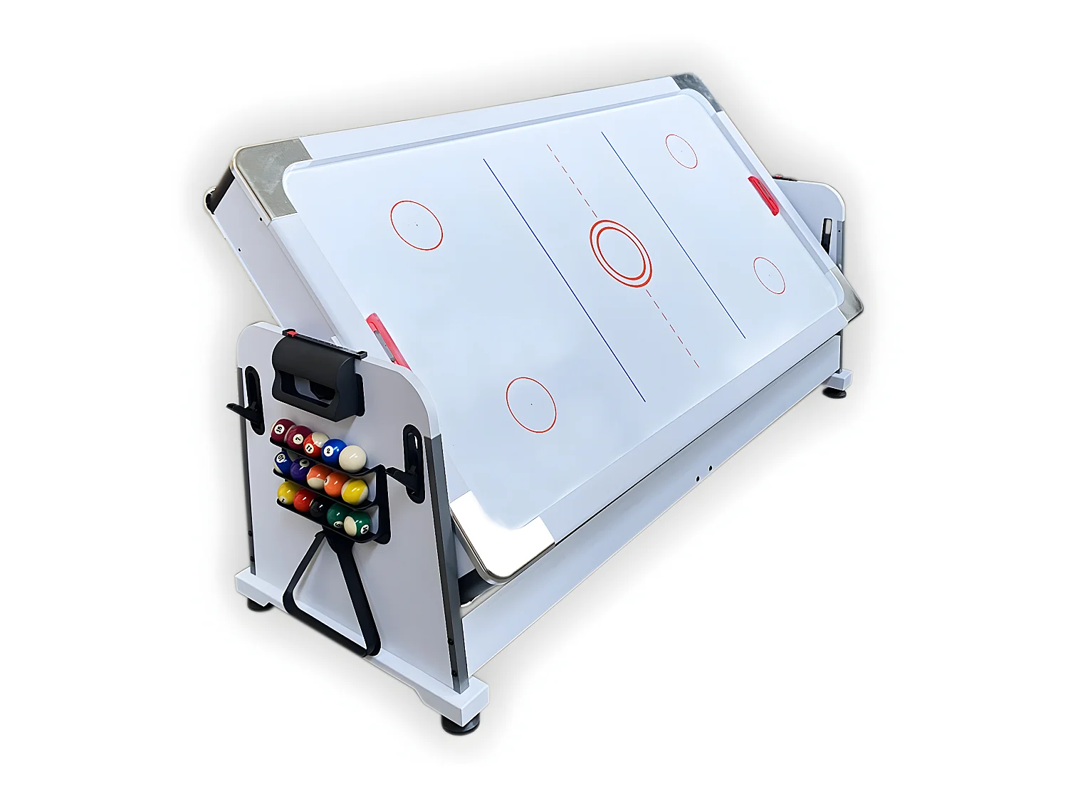 7-Fuß-Billardtisch Grün Multi-Game Airhockey + Tischtennis – Stark White