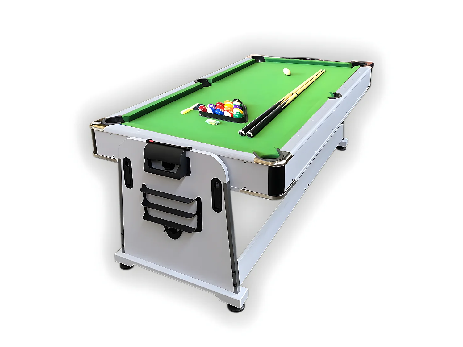 Biljarttafel 7 voet Multi-game groen Air Hockey + Tennistafel – Stark White